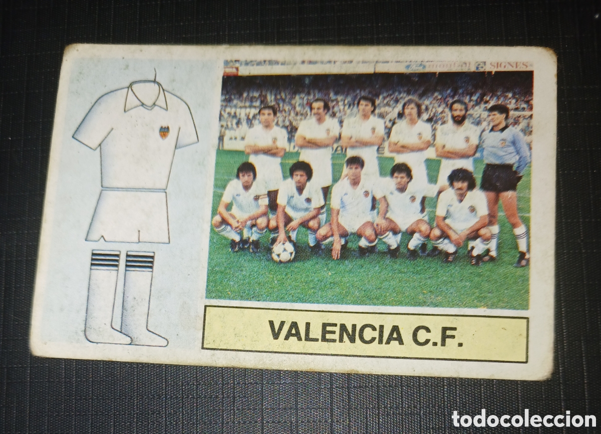 Cromos de f&uacute;tbol: Cromo Alineaciones Valencia C. F. Ed. Este Liga 1982 1983 82-83 Sin pegar, nunca pegado
