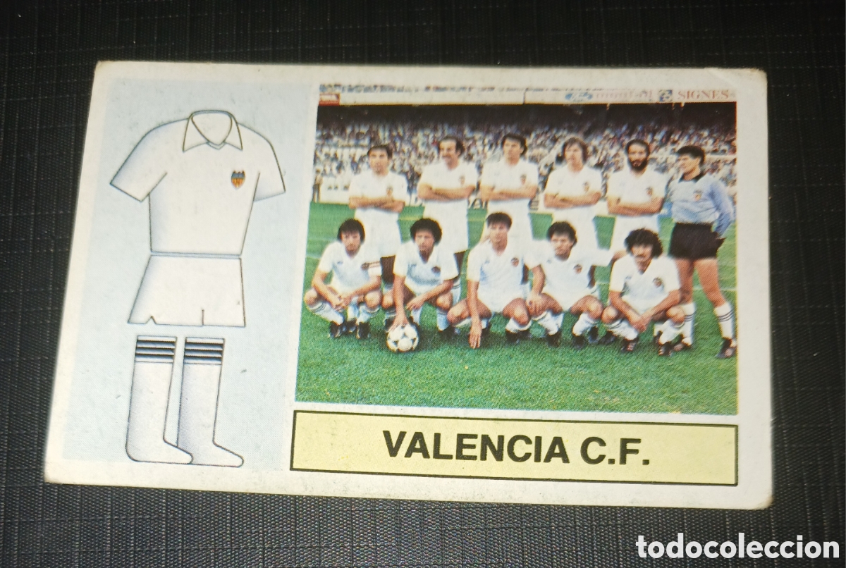 Cromos de f&uacute;tbol: Cromo Alineaciones Valencia C. F. Ed. Este Liga 1982 1983 82-83 Sin pegar, nunca pegado