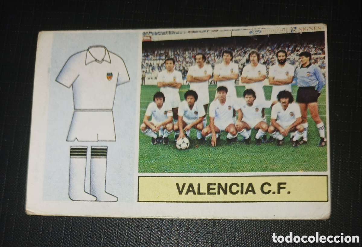 Cromos de f&uacute;tbol: Cromo Alineaciones Valencia C. F. Ed. Este Liga 1982 1983 82-83 Sin pegar, nunca pegado