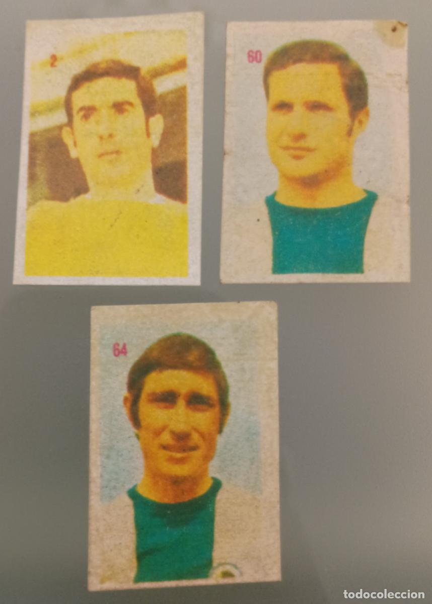 Cromos de f&uacute;tbol: Lote tres cromos H&eacute;rcules C. F. F&uacute;tbol Liga Espa&ntilde;ola 1975-76 (Mateo Mirete)