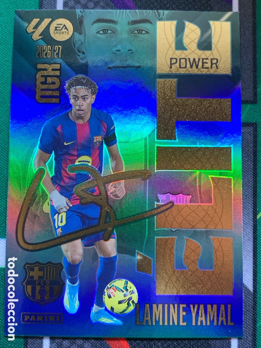 Cromos de f&uacute;tbol: 9 LAMINE YAMAL FC BARCELONA ELITE POWER FICHAS ALBUM MEGACRACKS 2026 2027 MGK 26 27