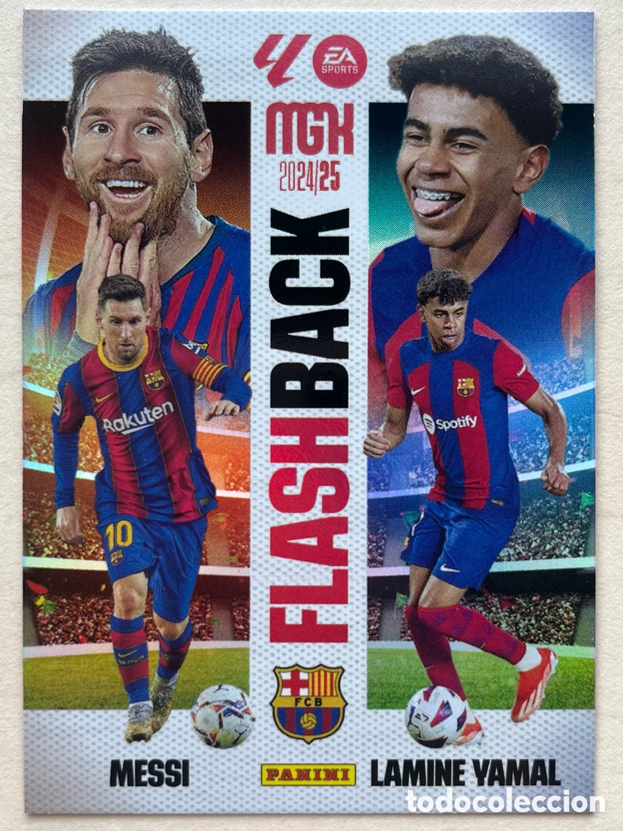 Football Stickers: Messi & Lamine Yamal Flashback Megacracks 2024-25 - FC Barcelona