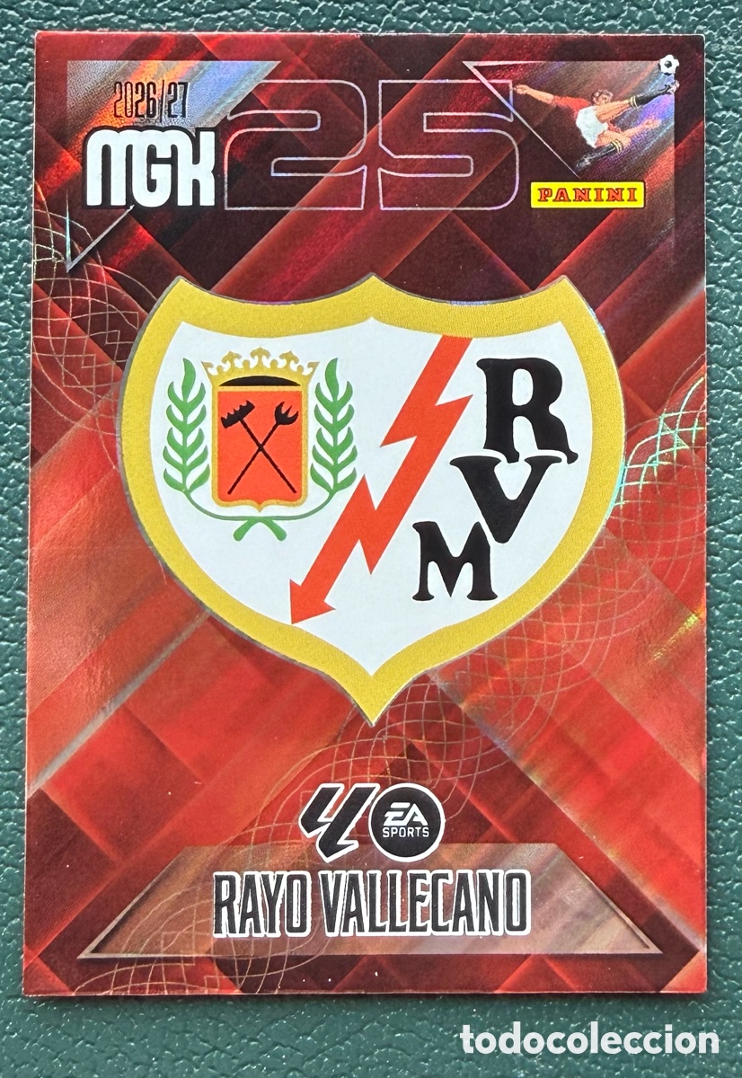 Cromos de Futebol: 289 ESCUDO RAYO VALLECANO FICHAS ALBUM MEGACRACKS 2026 2027 MGK 26 27