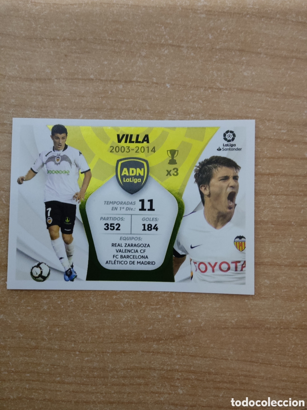 Cromos de f&uacute;tbol: 30 DAVID VILLA VALENCIA ADN LA LIGA 2021 2022
