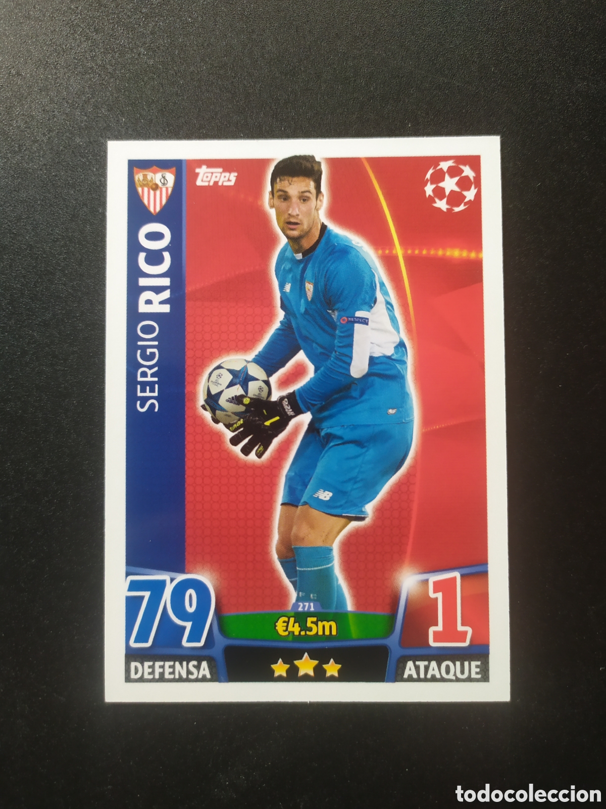Cromos de f&uacute;tbol: UEFA Champions match attax topps 2015 2016 15 16 Sergio Rico n&deg; 271 Sevilla