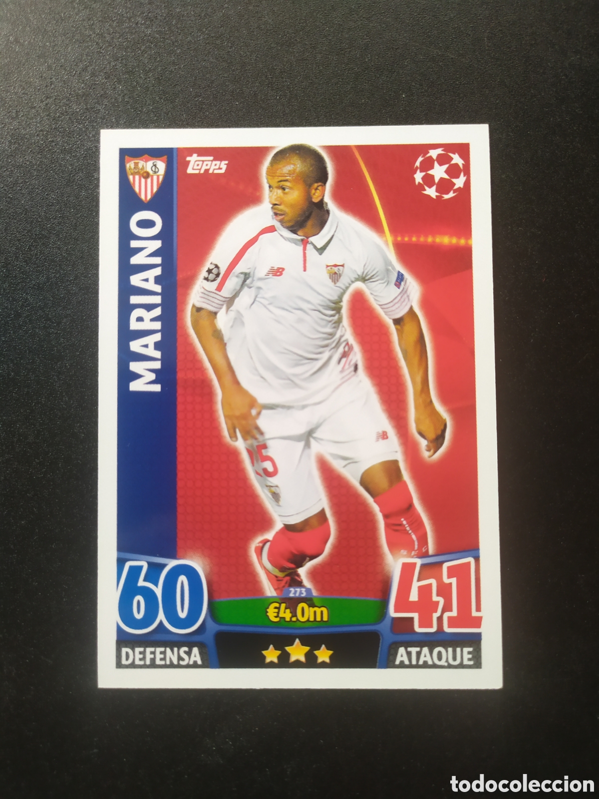 Cartes &agrave; collectionner de Football: UEFA Champions match attax topps 2015 2016 15 16 Mariano n&deg; 273 Sevilla