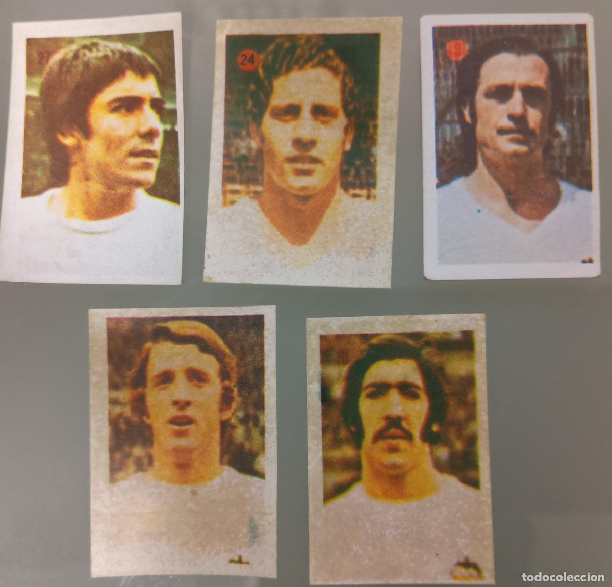 Cromos de f&uacute;tbol: Lote cinco cromos Valencia C. F. F&uacute;tbol Liga Espa&ntilde;ola 1975-76 (Mateo Mirete)
