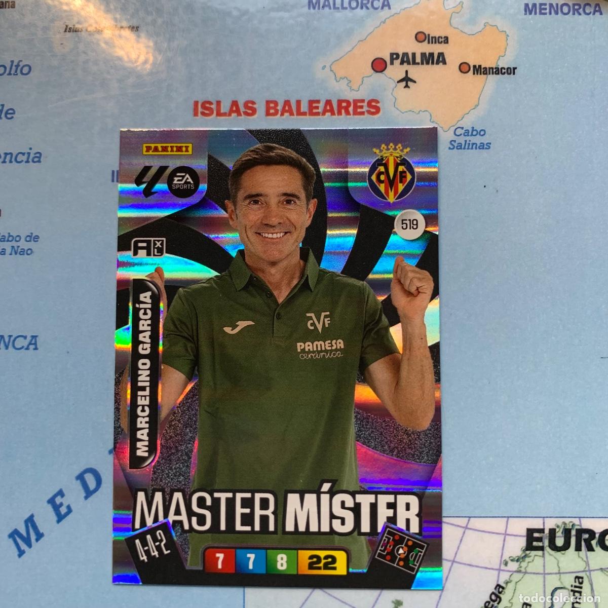 Cromos de f&uacute;tbol: Marcelino Garc&iacute;a Master M&iacute;ster n&uacute;mero 519 del Villarreal cromo adrenalyn XL 25-26 2025-2026
