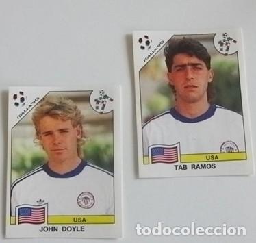 Cromos de f&uacute;tbol: LOTE CROMOS ITALIA 90 PANINI 103 107 MUNDIAL F&Uacute;TBOL 1990 JOHN DOYLE TAB RAMOS DE EEUU ESTADOS UNIDOS