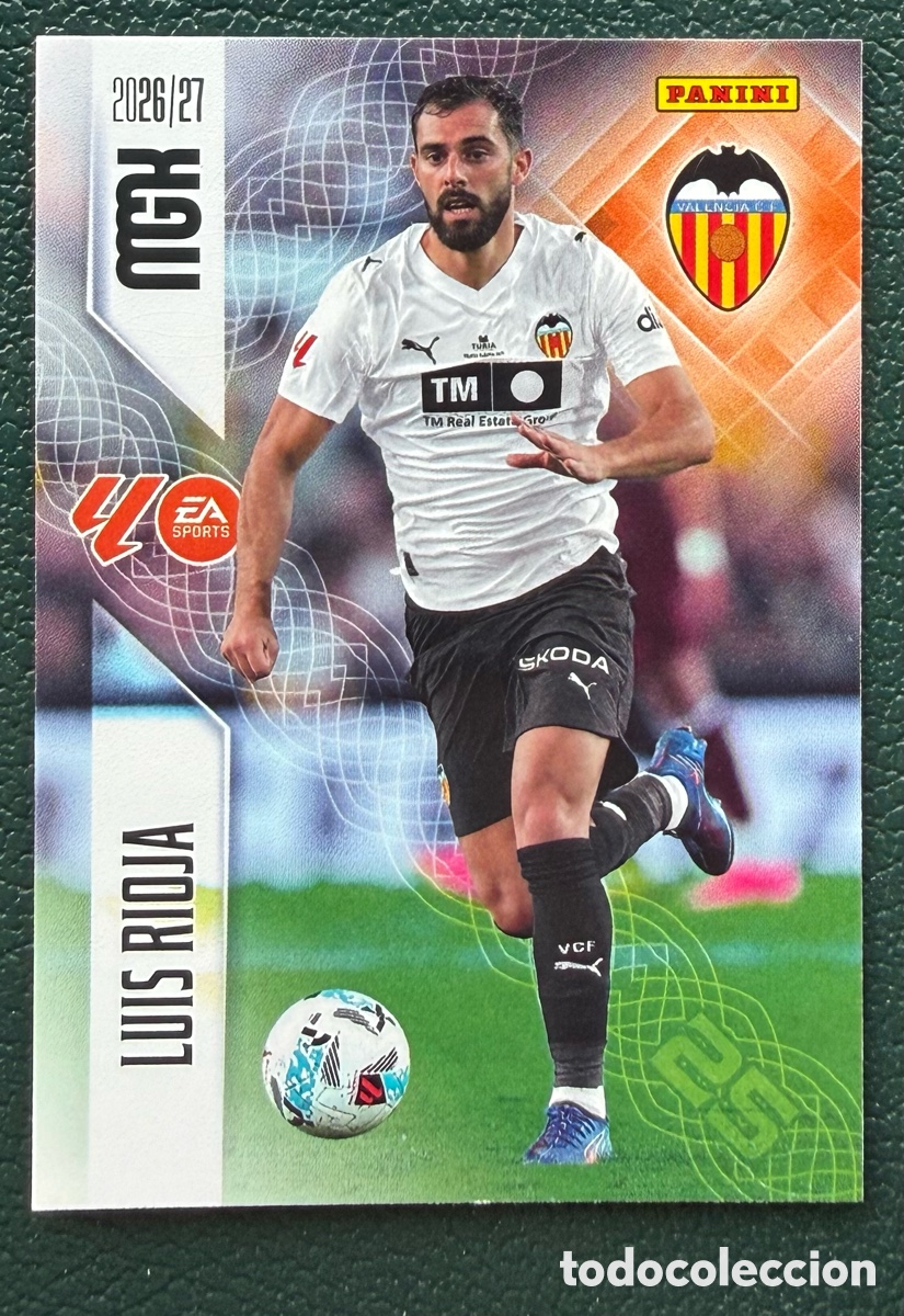 Cromos de f&uacute;tbol: 355 LUIS RIOJA VALENCIA CF FICHAS ALBUM MEGACRACKS 2026 2027 MGK 26 27