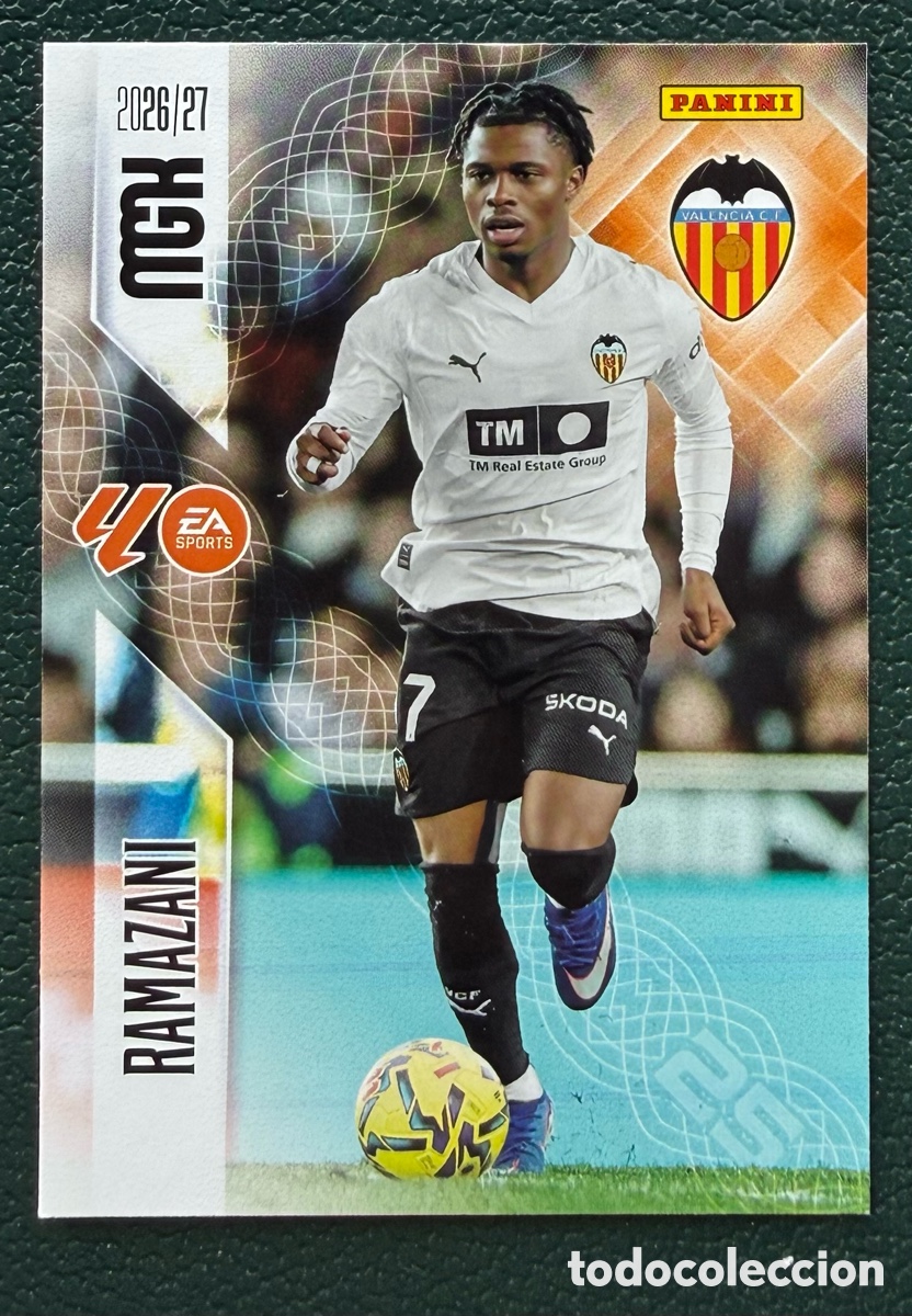 Cromos de f&uacute;tbol: 357 RAMAZANI VALENCIA CF FICHAS ALBUM MEGACRACKS 2026 2027 MGK 26 27