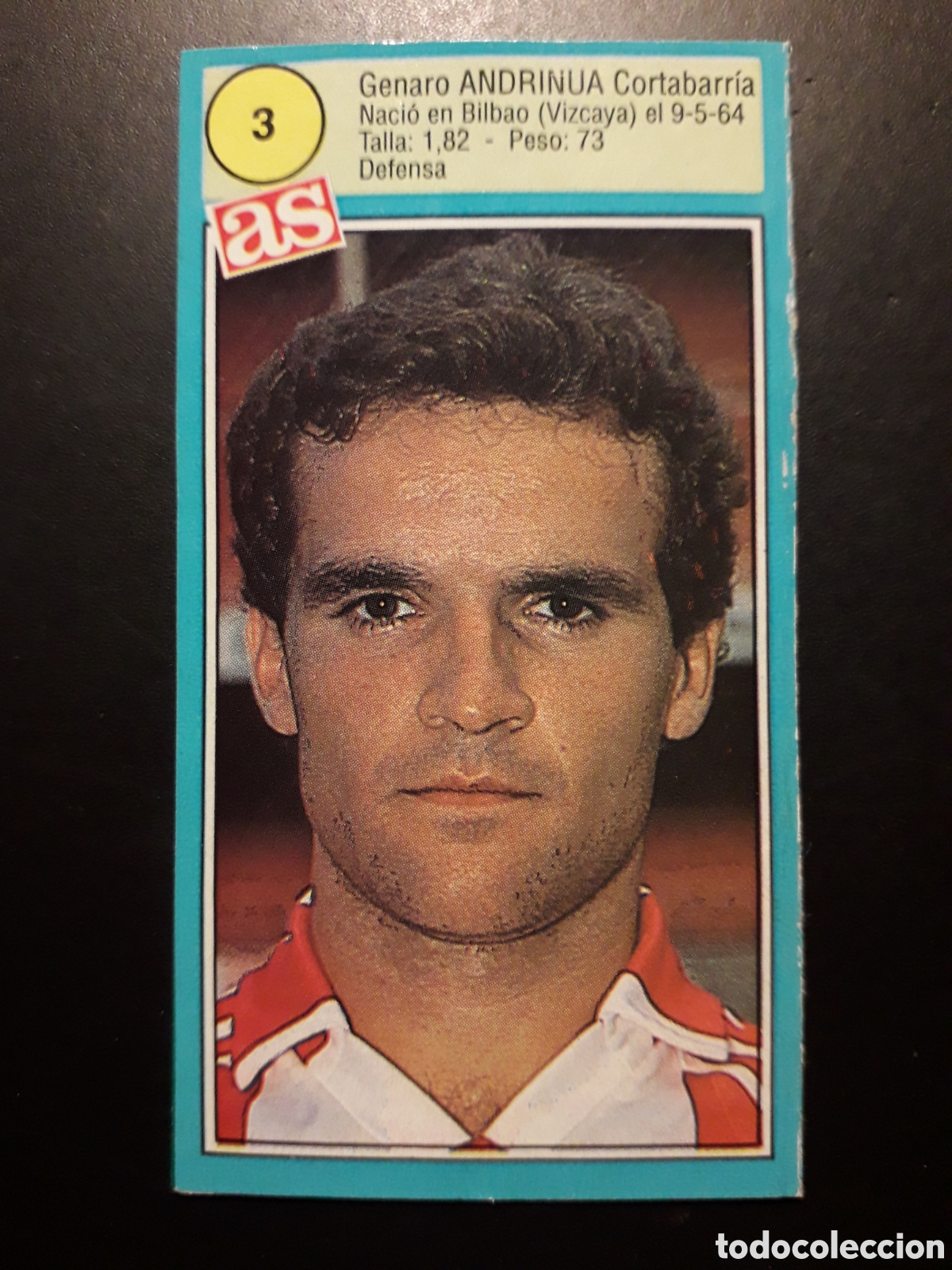 Cromos de f&uacute;tbol: ANDRINUA ATHLETIC DE BILBAO N&deg; 3 RECORTADO ASES DE LA LIGA 90-91 1990-1991 DIARIO AS PEDIDO M&Iacute;NIM 3&euro;