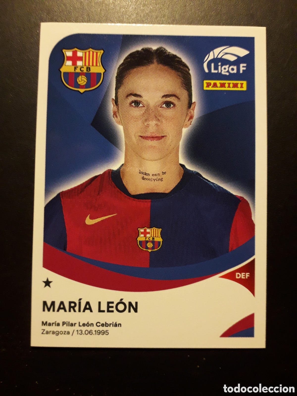 Cromos de f&uacute;tbol: MAR&Iacute;A (MAPI) LE&Oacute;N FC BARCELONA N&deg; 50 A LIGA F FEMENINA 2024 2025 24 25 PANINI PEDIDO M&Iacute;NIMO 3&euro;