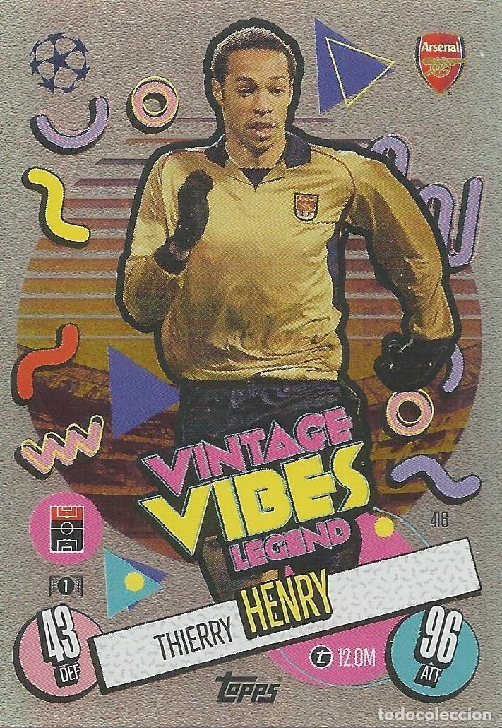 Cromos de f&uacute;tbol: Carta Match Attax 2024 / 2025 24 25 - Thierry Henry - Arsenal - Vintage Vibes Legend - 416 - TOPPS