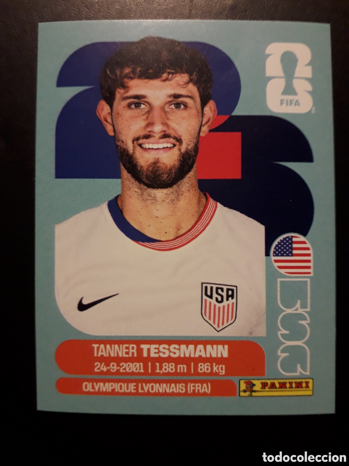 Cromos de f&uacute;tbol: TESSMANN ESTADOS UNIDOS USA 9 MUNDIAL F&Uacute;TBOL 2026 FIFA WORLD CUP PANINI SIN PEGAR PEDIDO M&Iacute;NIMO 3&euro;.