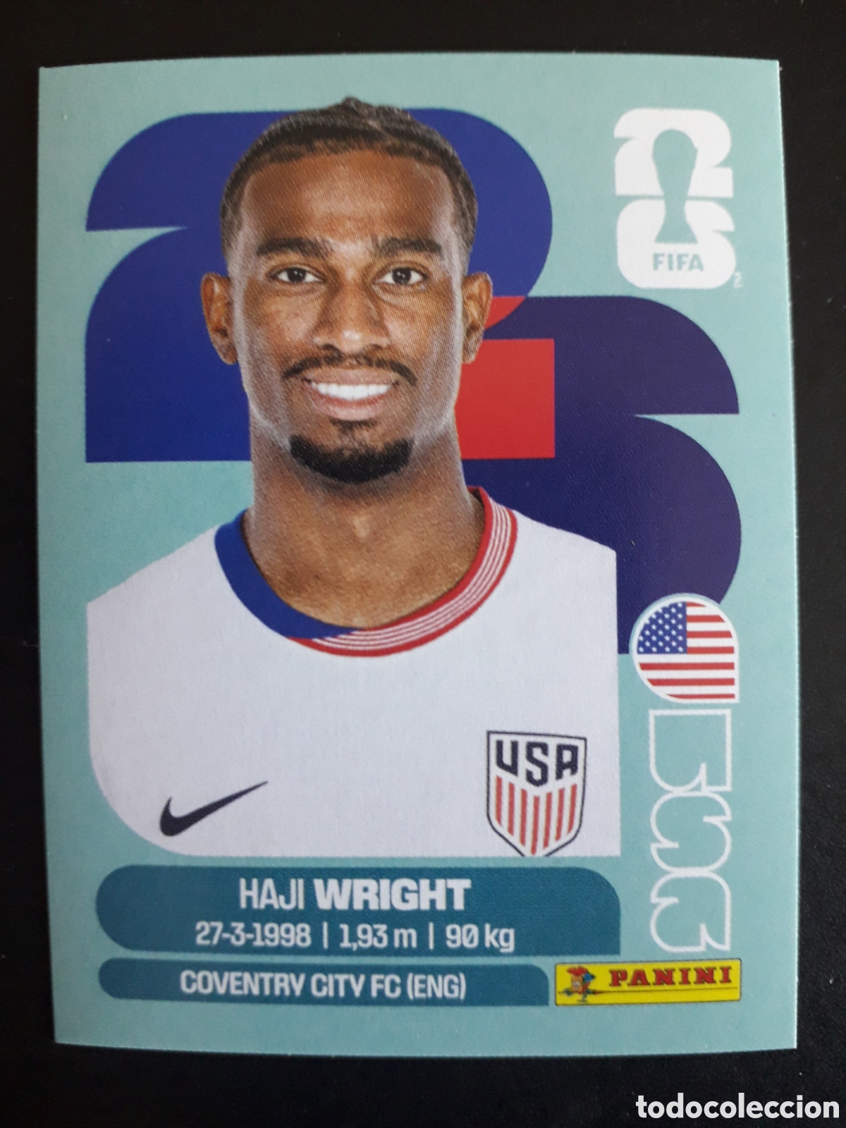 Cromos de f&uacute;tbol: WRIGHT ESTADOS UNIDOS USA 19 MUNDIAL F&Uacute;TBOL 2026 FIFA WORLD CUP PANINI SIN PEGAR PEDIDO M&Iacute;NIMO 3&euro;