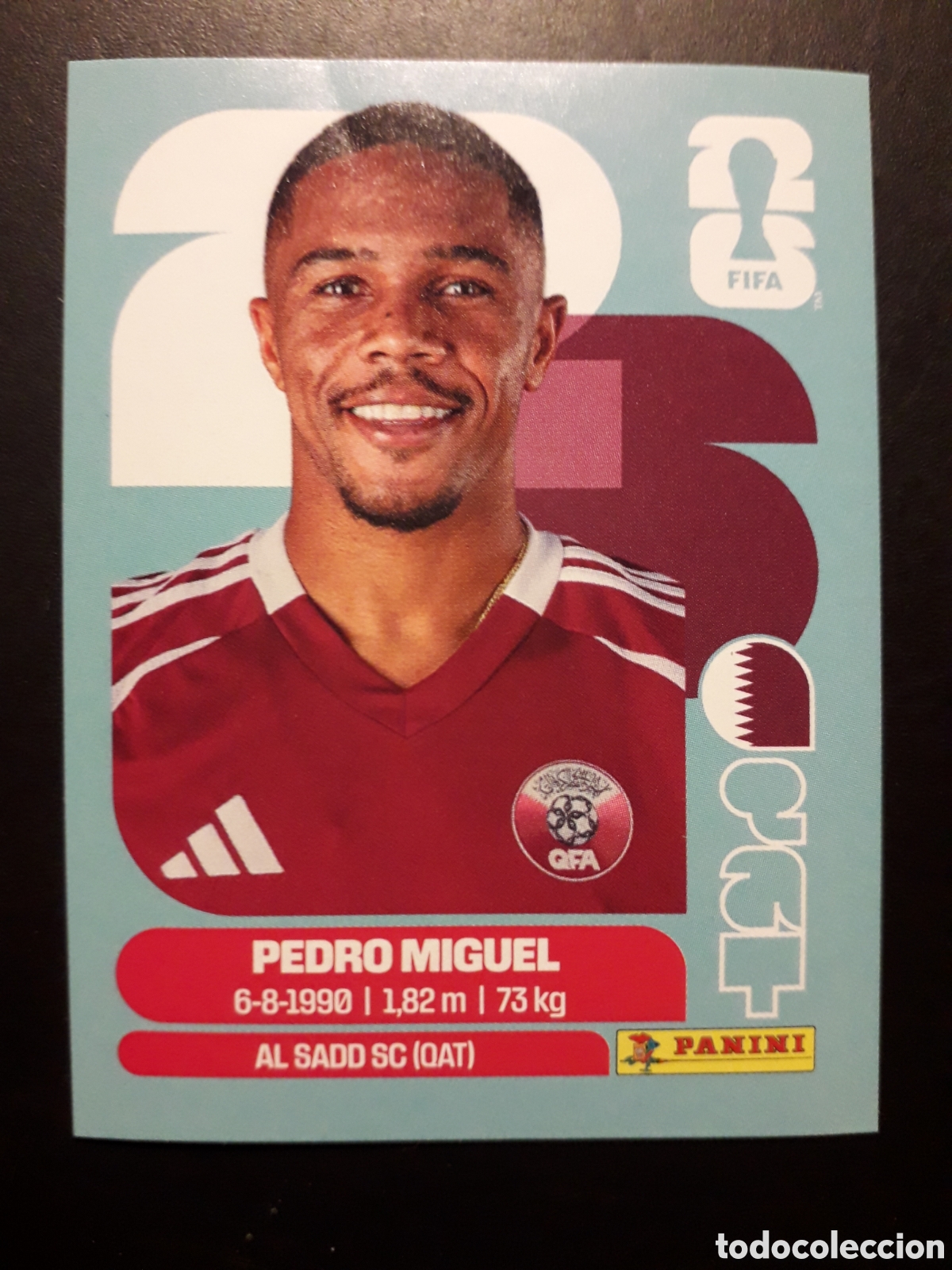 Cromos de f&uacute;tbol: PEDRO MIGUEL QATAR QAT 7 MUNDIAL F&Uacute;TBOL 2026 FIFA WORLD CUP PANINI SIN PEGAR PEDIDO M&Iacute;NIMO 3&euro;