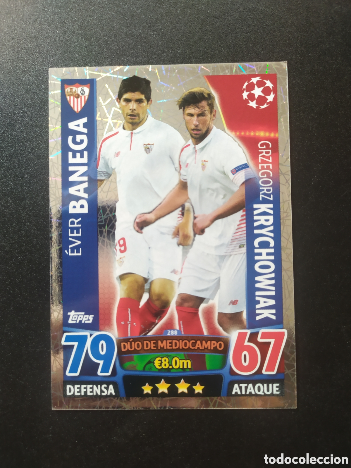 Cromos de f&uacute;tbol: UEFA Champions match attax topps 2015 2016 15 16 Banega Krychowiak n&deg; 288 Sevilla