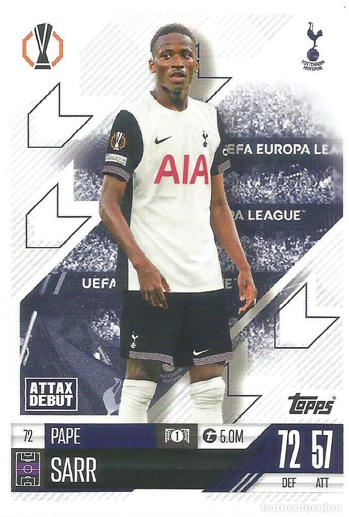 Cromos de f&uacute;tbol: Carta Match Attax 2024 / 2025 24 25 - Pape Sarr - Tottenham Hotspur - Attax Debut - 72 - TOPPS