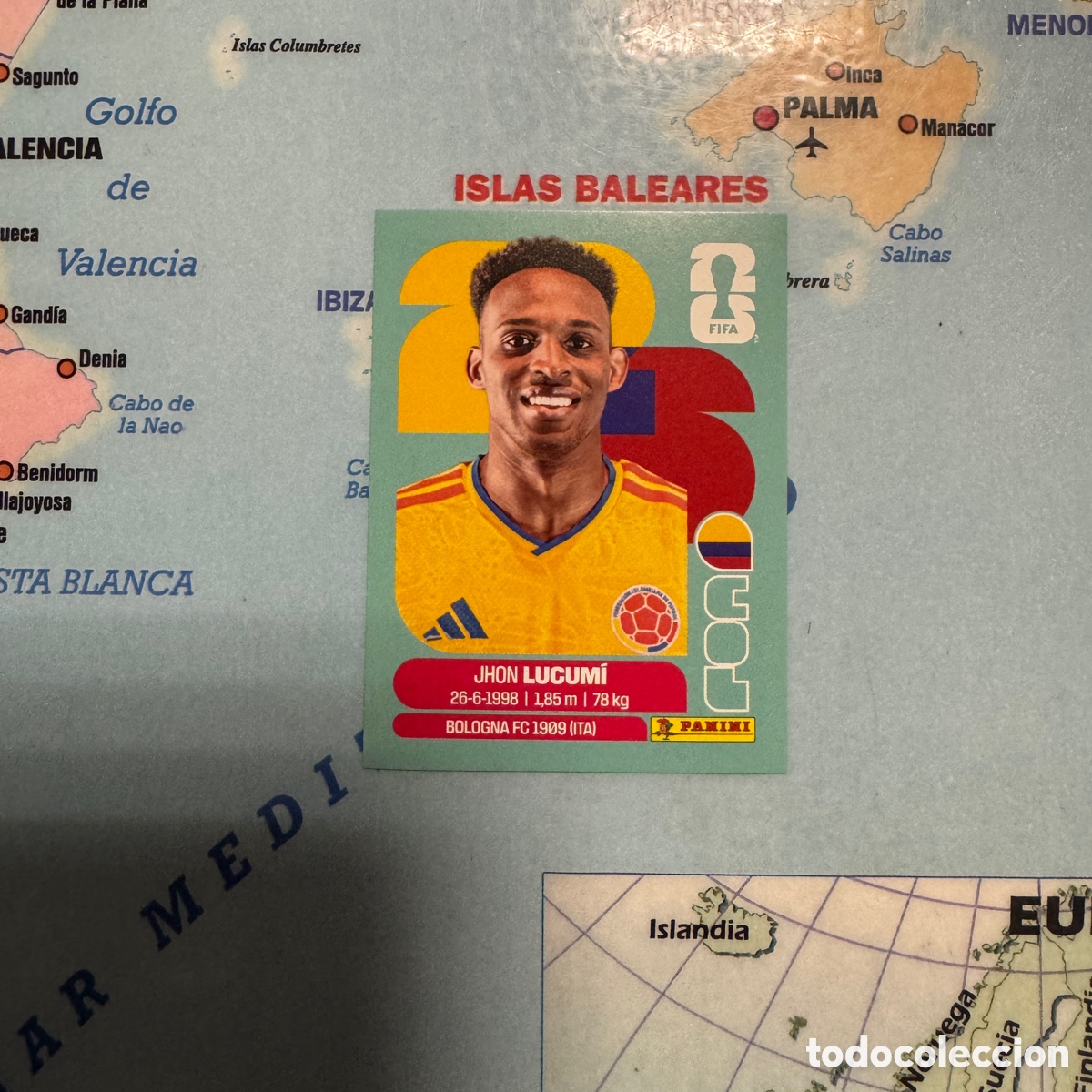 Fu&szlig;ball-Sticker: Colombia n&uacute;mero 8 cromo panini Mundial Fifa World Cup 2026