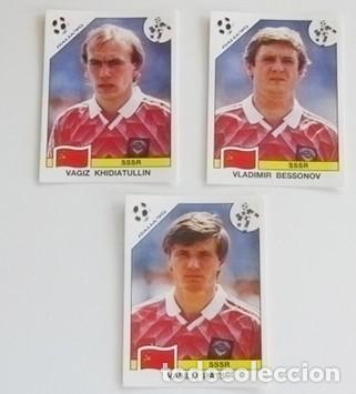 Cromos de f&uacute;tbol: LOTE CROMOS DE ITALIA 90 PANINI 137 139 141 MUNDIAL F&Uacute;TBOL 1990 URSS UNI&Oacute;N SOVI&Eacute;TICA RATS BESSONOV