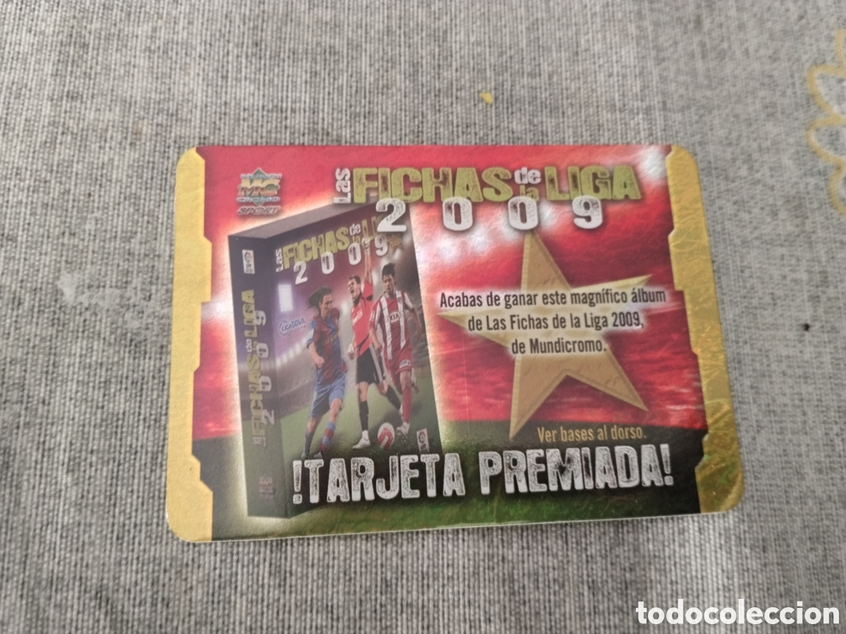 Cromos de f&uacute;tbol: MUNDICROMO FICHAS DE LA LIGA 2009 ( TARJETA PREMIADA ALBUM- JASPEADO) 28/02/09