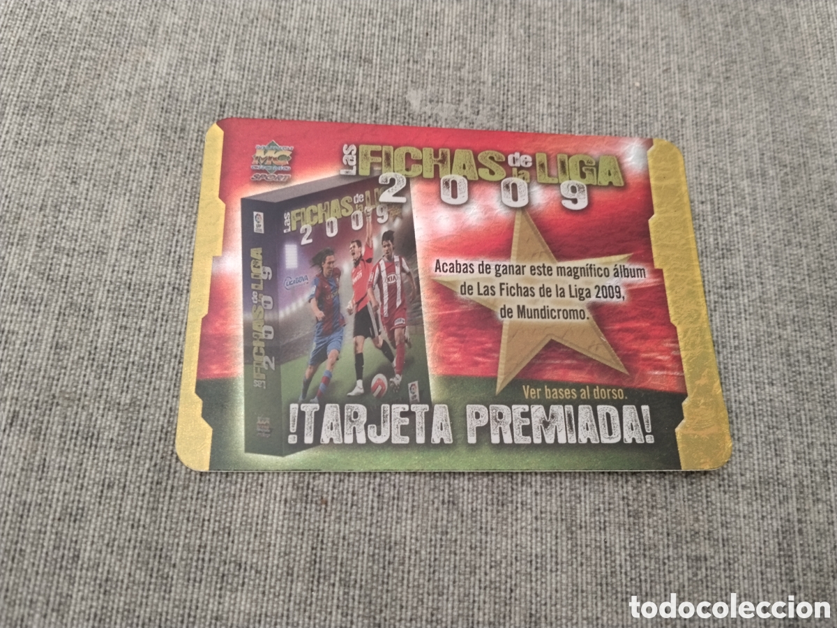 Cromos de f&uacute;tbol: MUNDICROMO FICHAS DE LA LIGA 2009 ( TARJETA PREMIADA ALBUM- JASPEADO) 30/01/09