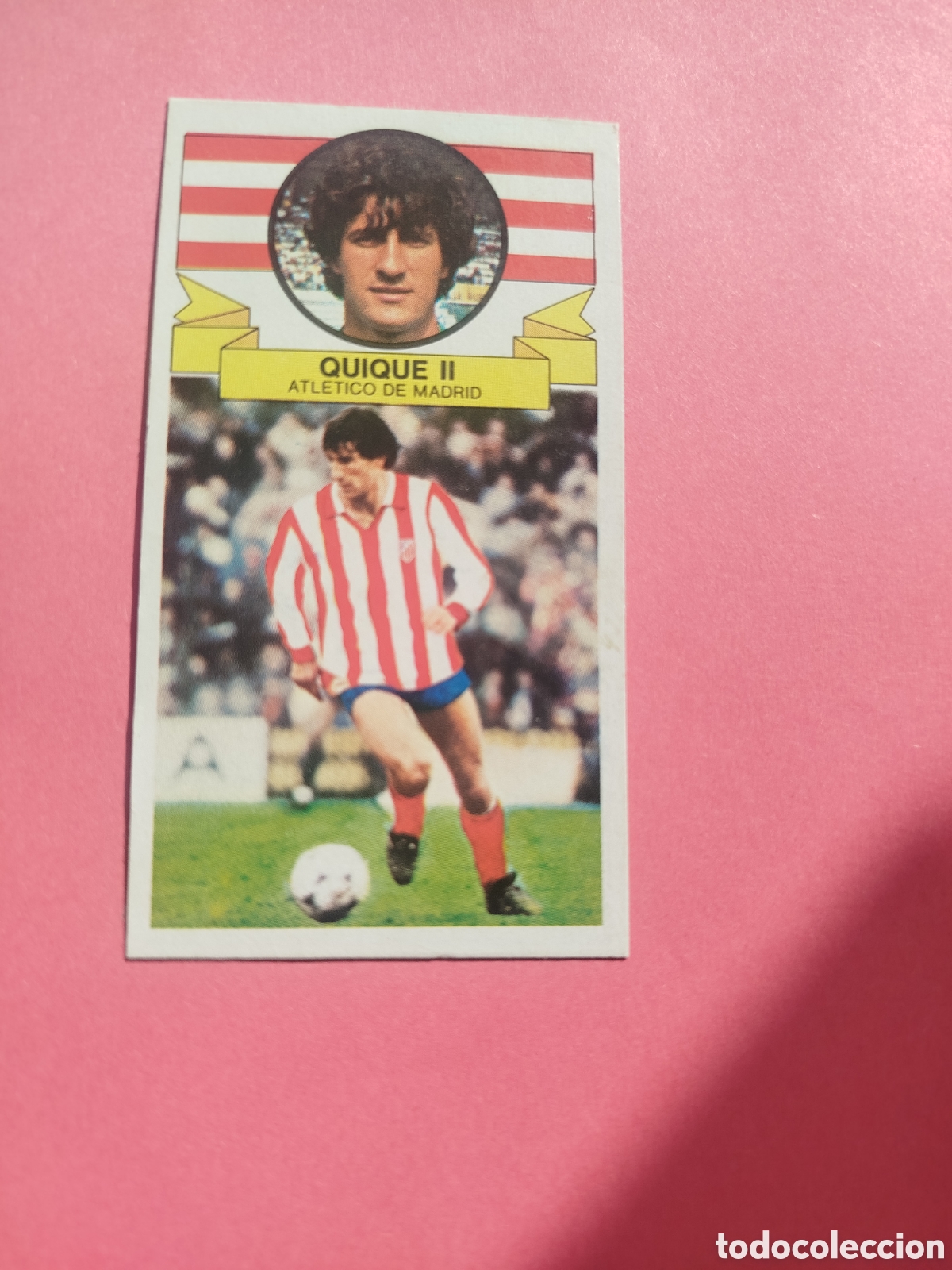 Cromos de f&uacute;tbol: QUIQUE FICHAJE 18 VERSION DIFICIL ATLETICO LIGA ESTE 85-86 DESPEGADO