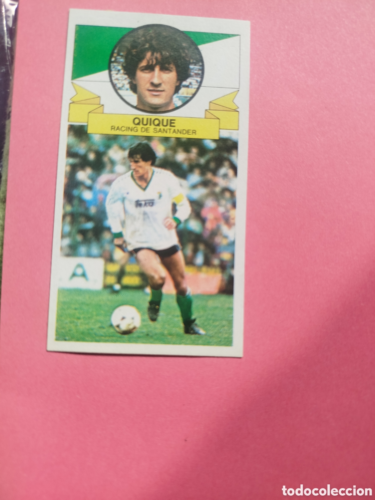 Fu&szlig;ball-Sticker: QUIQUE BAJA RACING SANTANDER LIGA ESTE 85-86 DESPEGADO