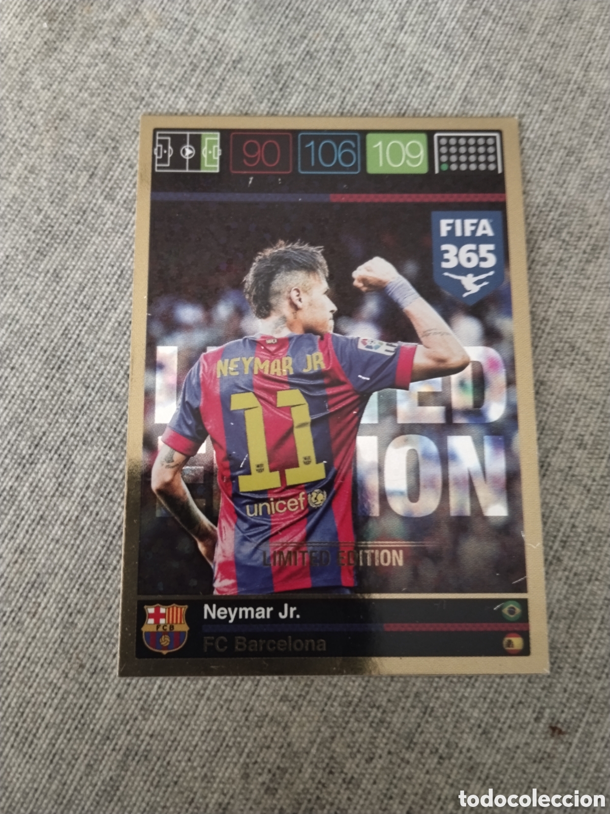 Cromos de f&uacute;tbol: ADRENALYN FIFA 365 ( A&Ntilde;O 2015 ) EDICION LIMITADA / LIMITED EDITION NEYMAR - FC BARCELONA
