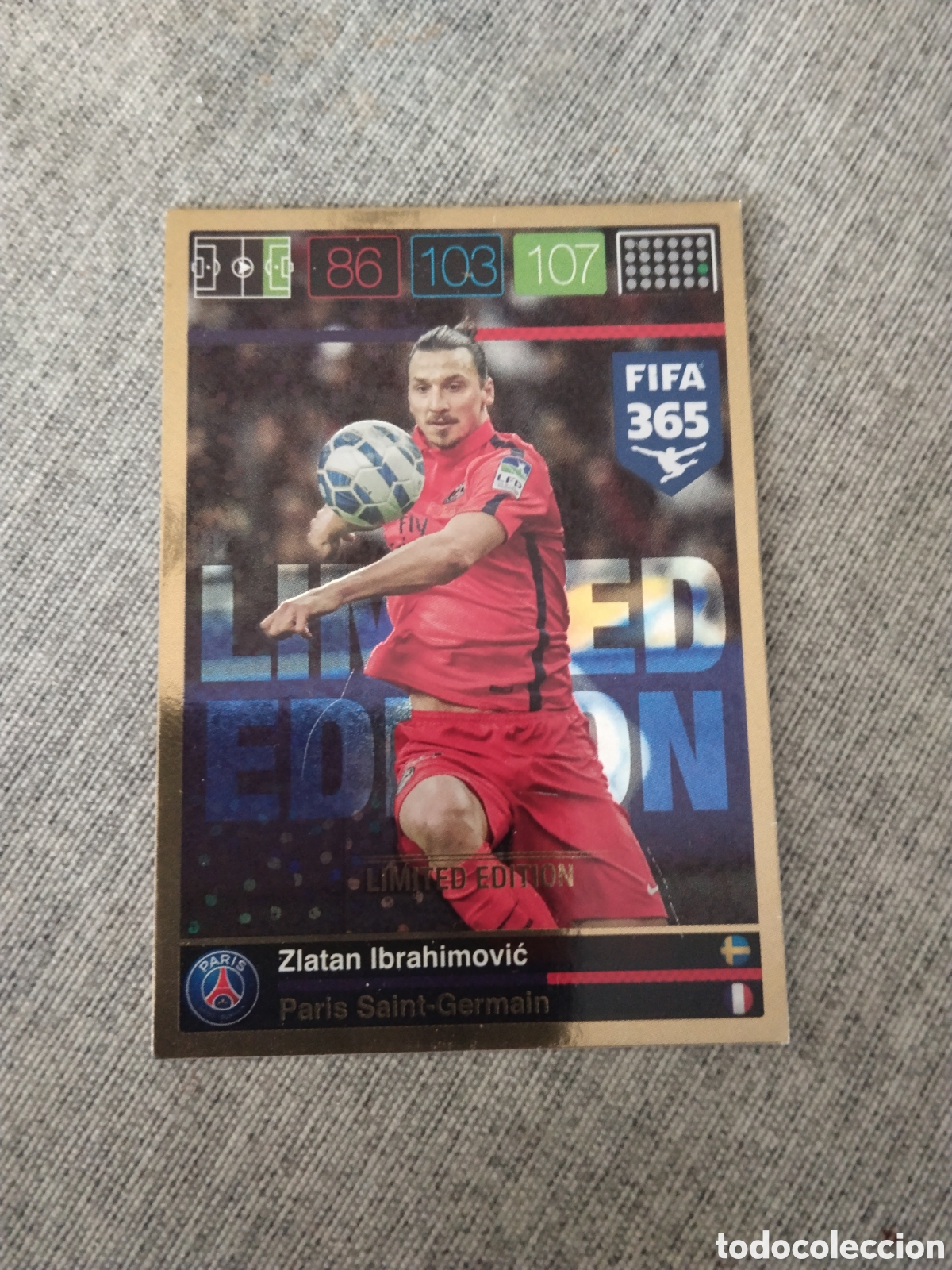 Cromos de f&uacute;tbol: ADRENALYN FIFA 365 ( A&Ntilde;O 2015 ) EDICION LIMITADA / LIMITED EDITION IBRAHIMOVIC - PSG
