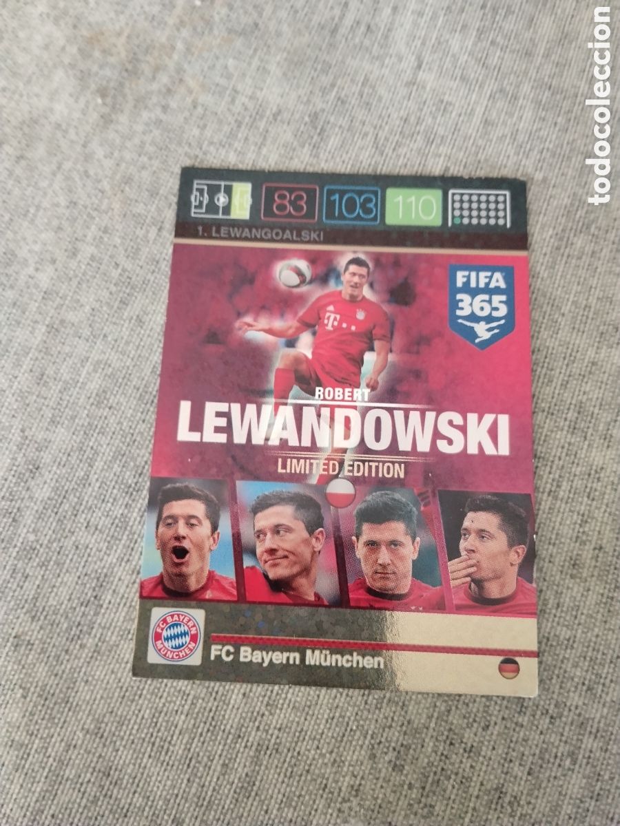Cromos de f&uacute;tbol: ADRENALYN FIFA 365 ( A&Ntilde;O 2015 ) EDICION LIMITADA / LIMITED EDITION LEWANDOWSKI - BAYERN DE MUNICH