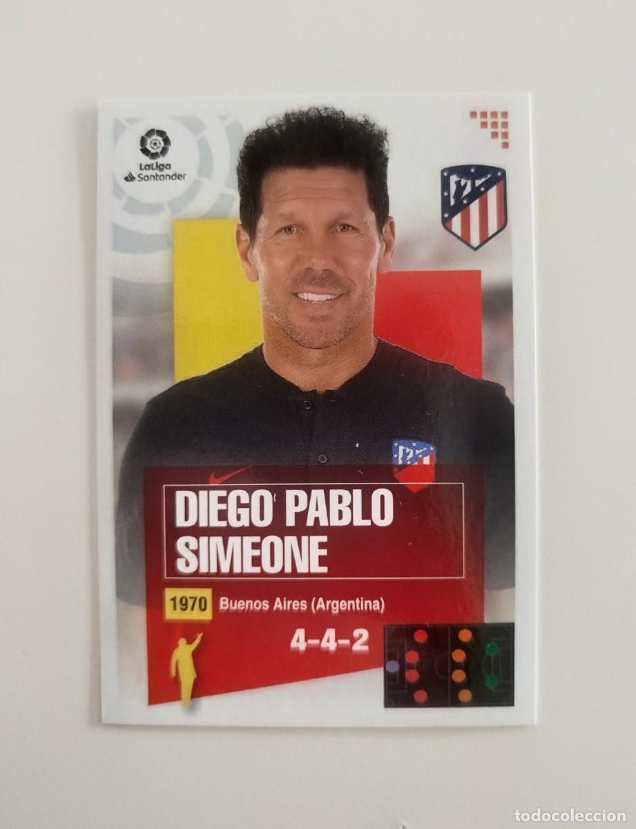 Cromos de f&uacute;tbol: Simeone Entrenador 1 SIN PEGAR NUNCA PEGADO Atl&eacute;tico de Madrid Liga Ediciones Este 20 21 / 2020 2021