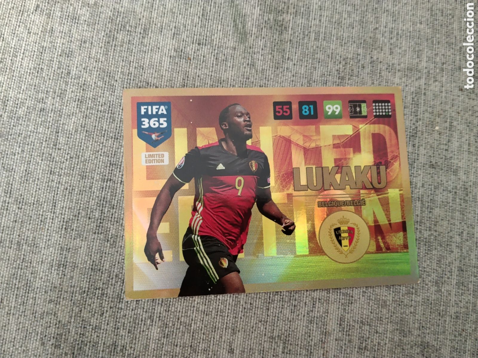Cartes &agrave; collectionner de Football: ADRENALYN FIFA 365 ( A&Ntilde;O 2016 ) EDICION LIMITADA / LIMITED EDITION LUKAKU - BELGICA