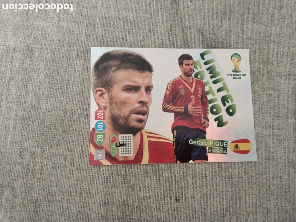 Cromos de Futebol: ADRENALYN WC BRASIL 2014 EDICION LIMITADA / LIMITED EDITION GERARD PIQU&Eacute; - ESPA&Ntilde;A