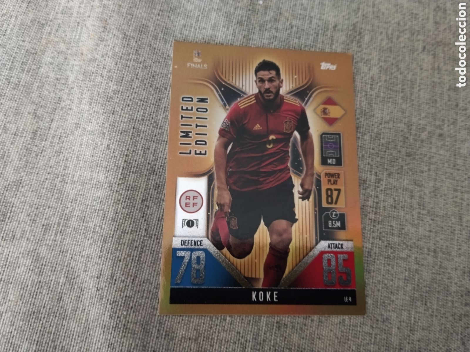Cromos de f&uacute;tbol: MATCH ATTAX - TOPPS LIMITED EDITION / EDICION LIMITADA KOKE - ESPA&Ntilde;A