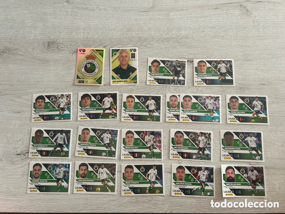 Cromos de f&uacute;tbol: Equipo Completo Racing de Santander Liga Este 2026/27 26-27 Panini