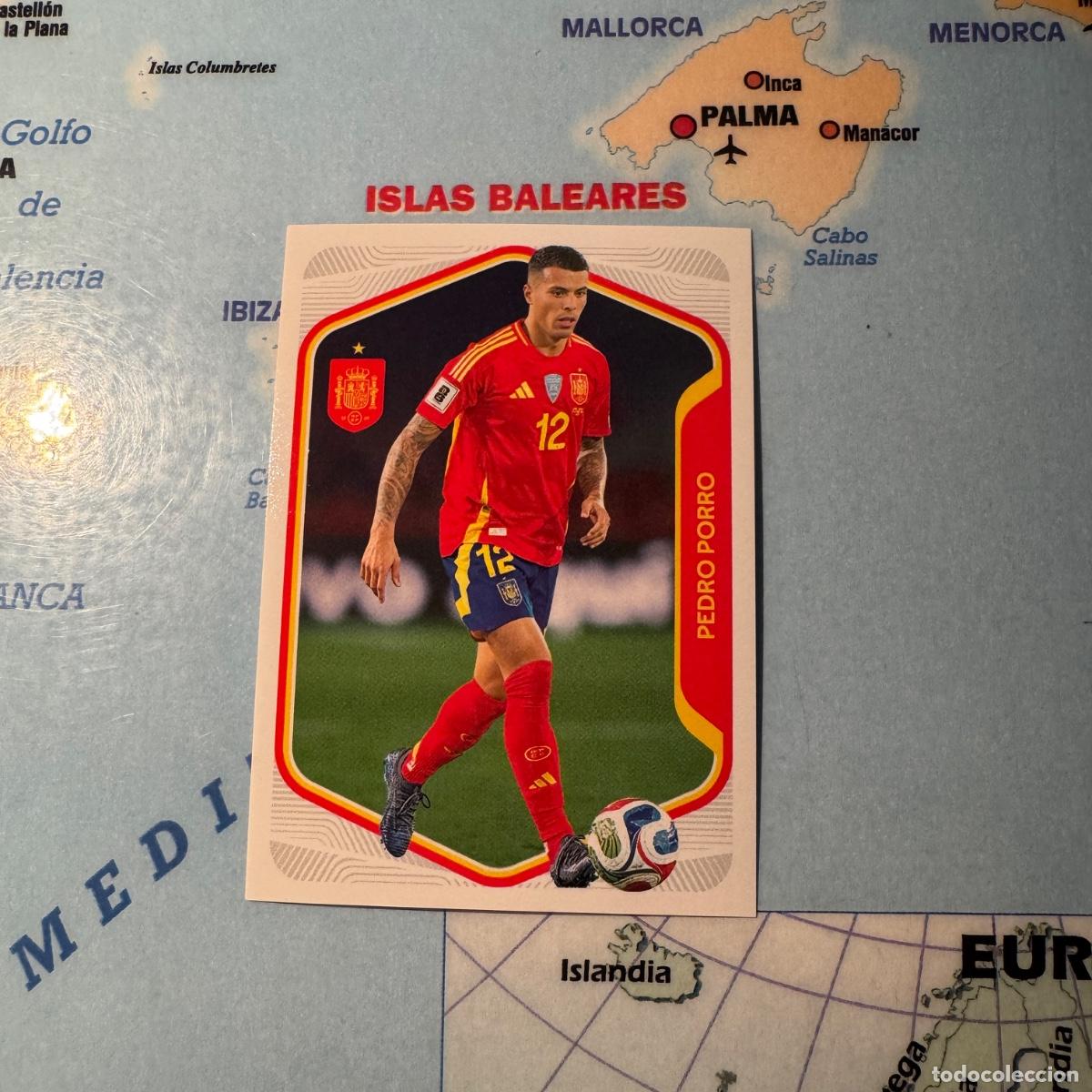 Football Stickers: Pedro Porro n&uacute;mero 14 la selecci&oacute;n espa&ntilde;ola &ldquo;Espa&ntilde;a 2026&rdquo; del Carrefour 2026