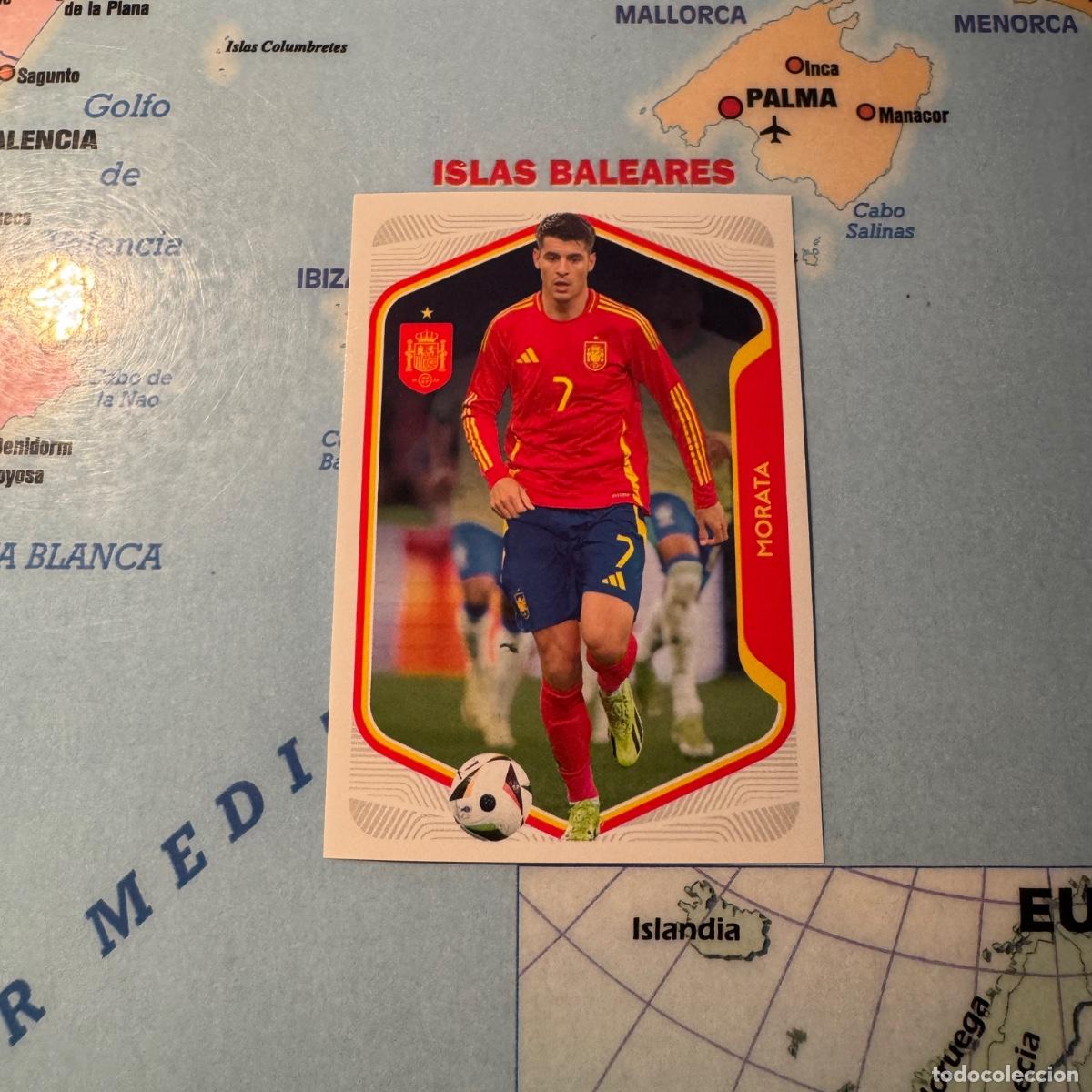 Cromos de f&uacute;tbol: Morata n&uacute;mero 55 la selecci&oacute;n espa&ntilde;ola &ldquo;Espa&ntilde;a 2026&rdquo; del Carrefour 2026