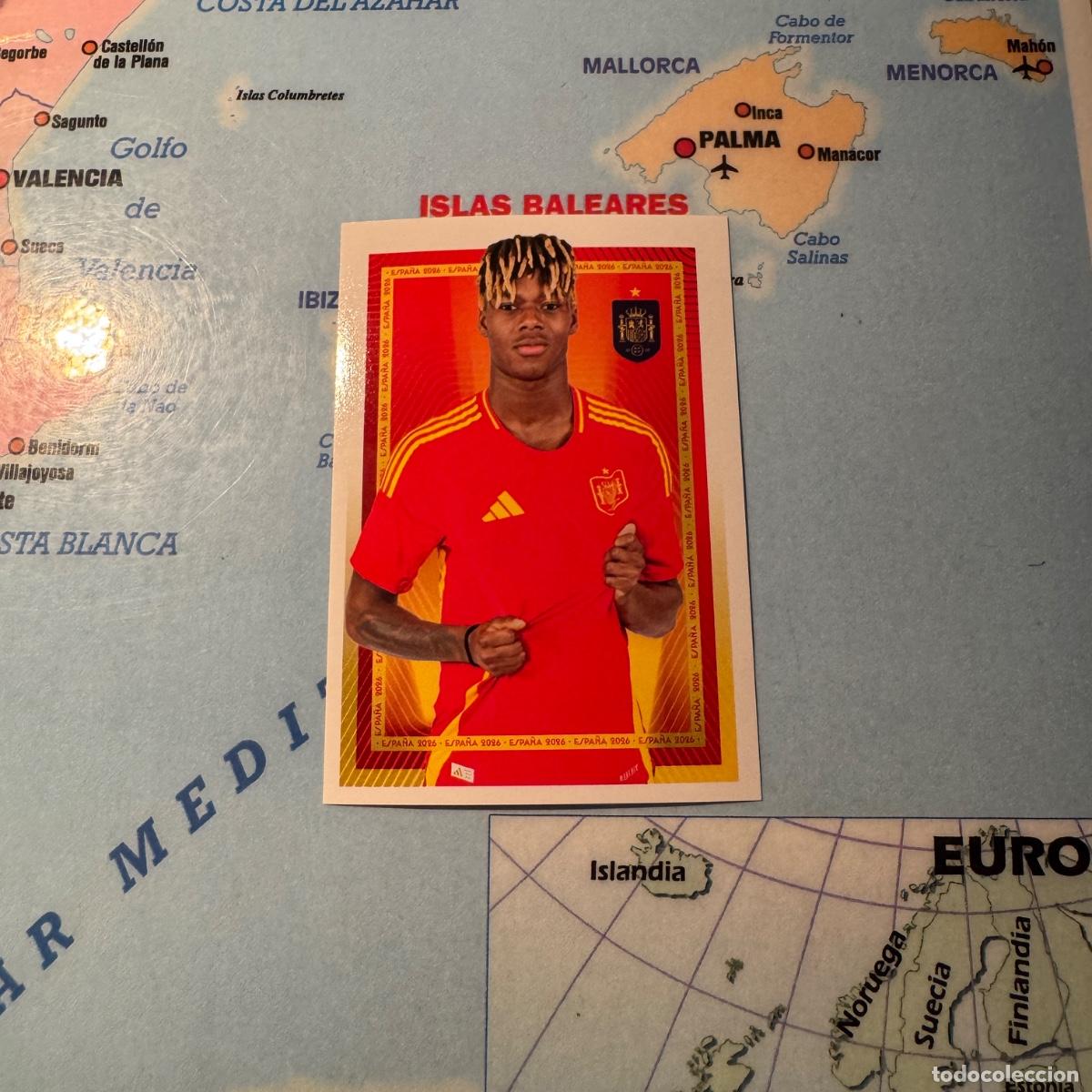 Cromos de f&uacute;tbol: Nico Williams n&uacute;mero 59 la selecci&oacute;n espa&ntilde;ola &ldquo;Espa&ntilde;a 2026&rdquo; del Carrefour 2026