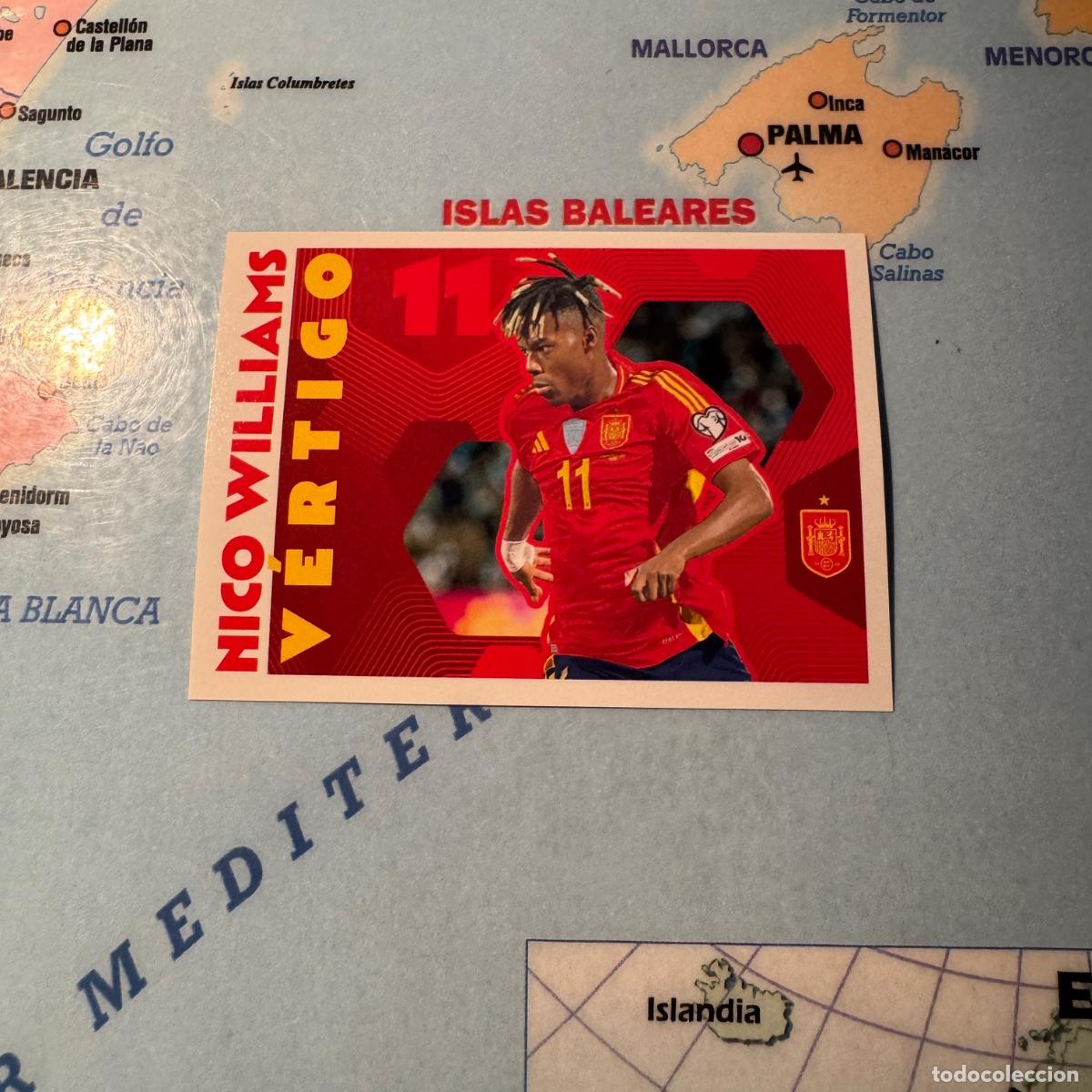 Cromos de f&uacute;tbol: Nico Williams n&uacute;mero 72 la selecci&oacute;n espa&ntilde;ola &ldquo;Espa&ntilde;a 2026&rdquo; del Carrefour 2026