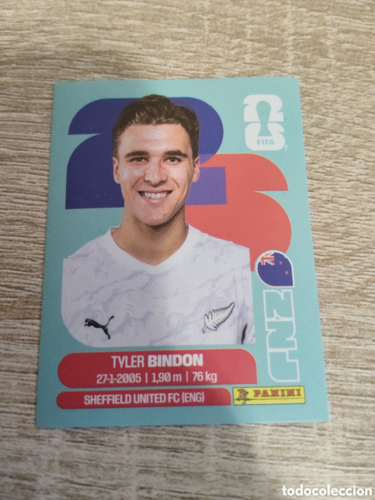 Cromos de f&uacute;tbol: Panini mundial 2026 NZL 7 Tyler Bindon Nueva Zelanda