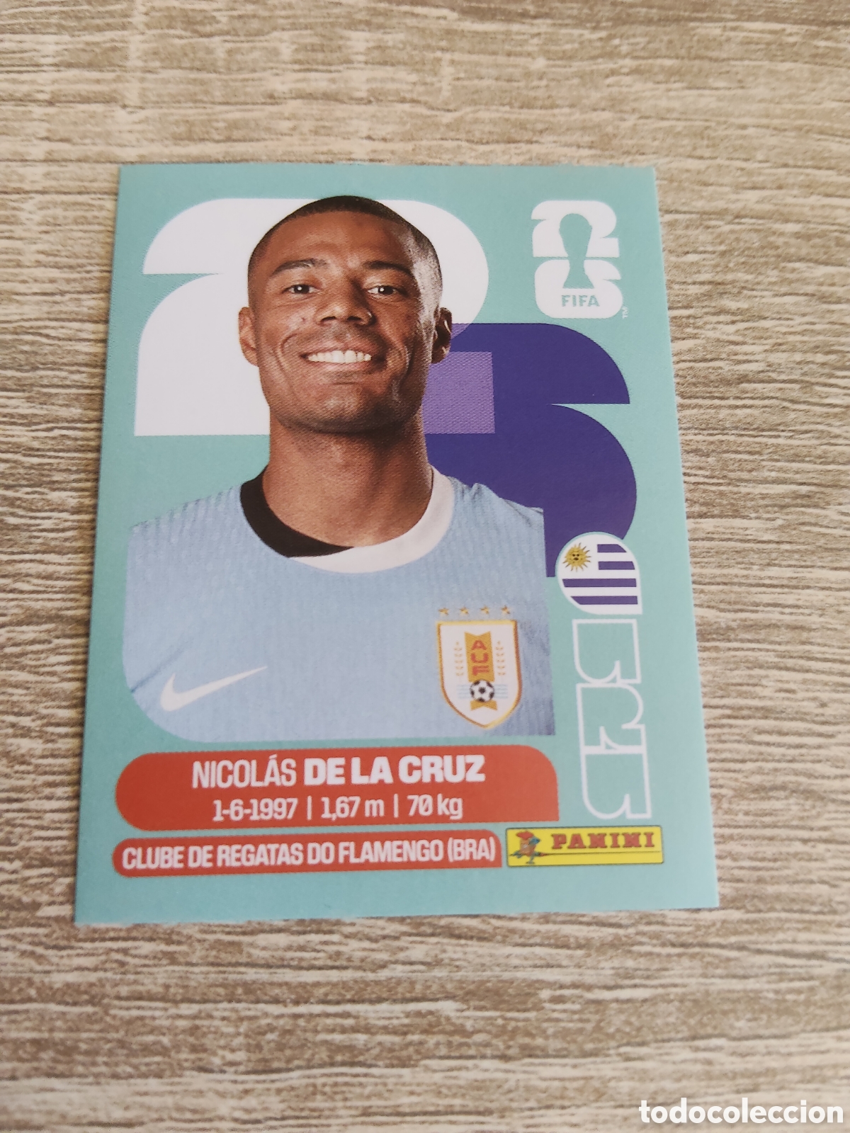 Cromos de f&uacute;tbol: Panini mundial 2026 URU 15 Nicol&aacute;s De La Cruz Uruguay