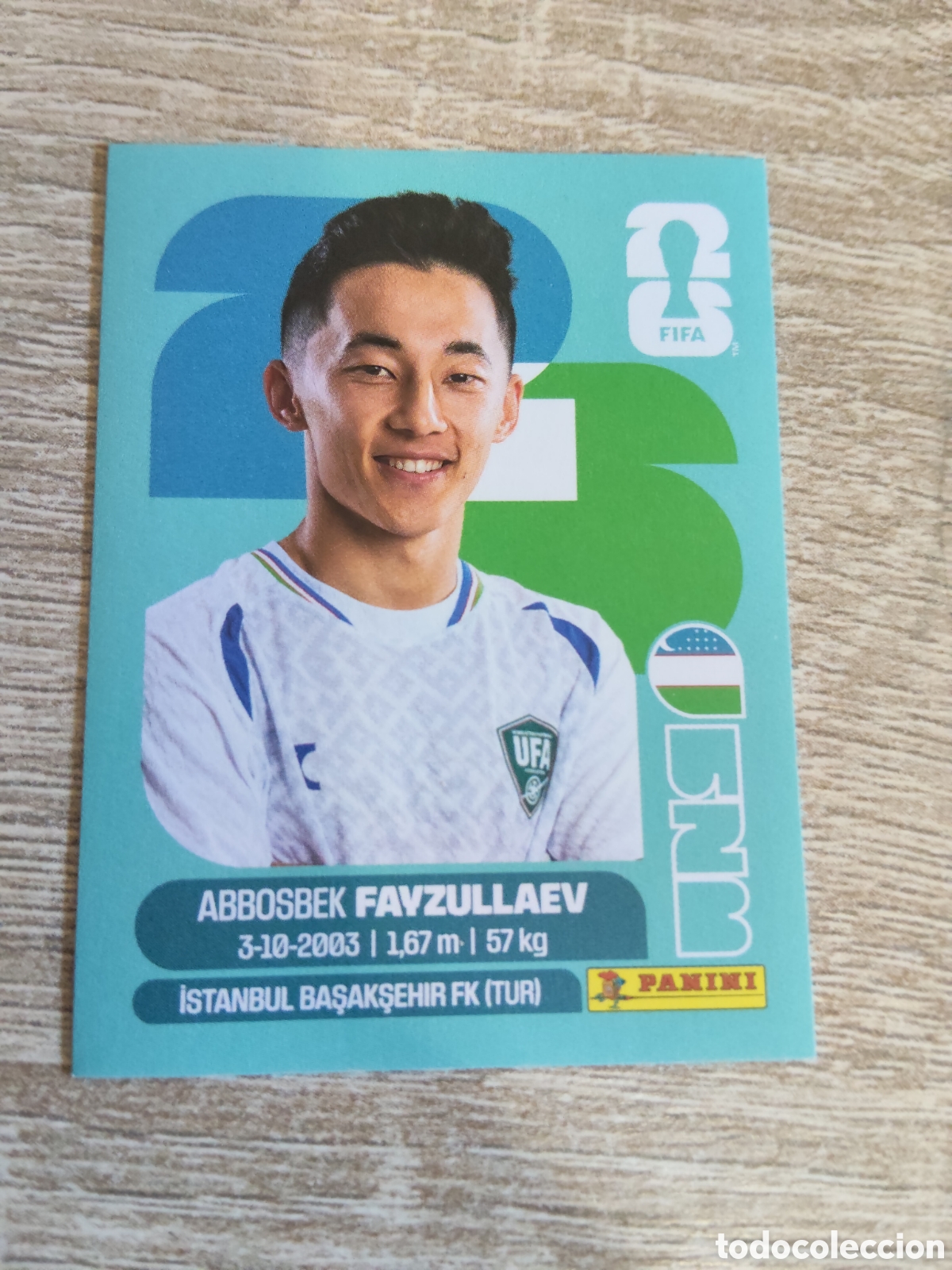 Cromos de f&uacute;tbol: Panini mundial 2026 UZB 20 Abbosbek Fayzullaev Uzbekist&aacute;n