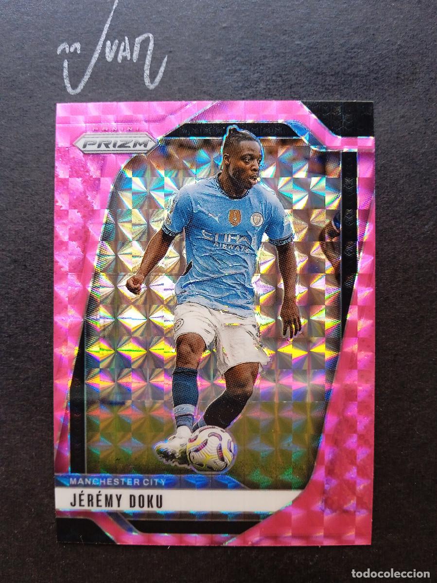 Cromos de f&uacute;tbol: N&ordm; 6 PARALELA PINK JEREMY DOKU MANCHESTER CITY ⚽ PANINI &reg; PRIZM PREMIER 2024 2025 24 25 NUEVO
