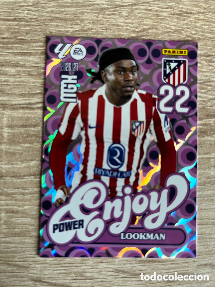 Cromos de f&uacute;tbol: 385 P LOOKMAN ENJOY POWER PARALELA MEGACRACKS MGK 2026 2027 26 27 ATL&Eacute;TICO DE MADRID