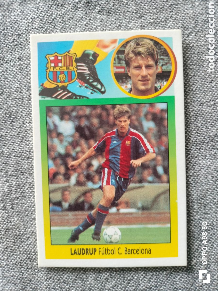 Cromos de f&uacute;tbol: Cromo de cart&oacute;n Laudrup Barcelona Ediciones Este liga temporada 93 94 1993 1994
