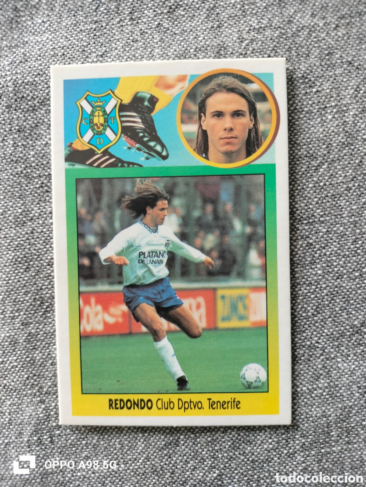 Fu&szlig;ball-Sticker: Cromo de cart&oacute;n Redondo Tenerife Ediciones Este liga temporada 93 94 1993 1994