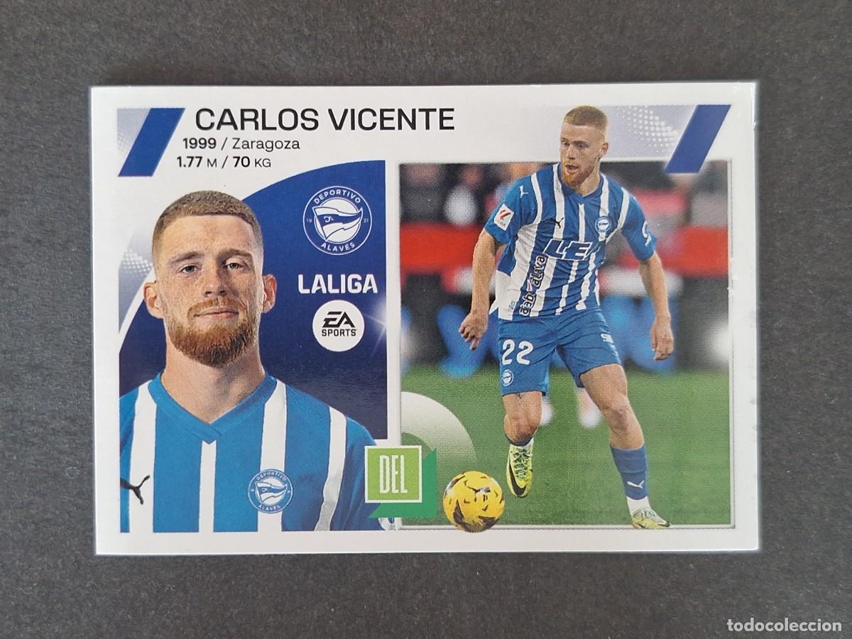 Cromos de f&uacute;tbol: L1 CARLOS VICENTE DEPORTIVO ALAVES MERCADO INVIERNO LIGA ESTE 2023 2024 23 24 NUNCA PEGADO SIN PEGAR