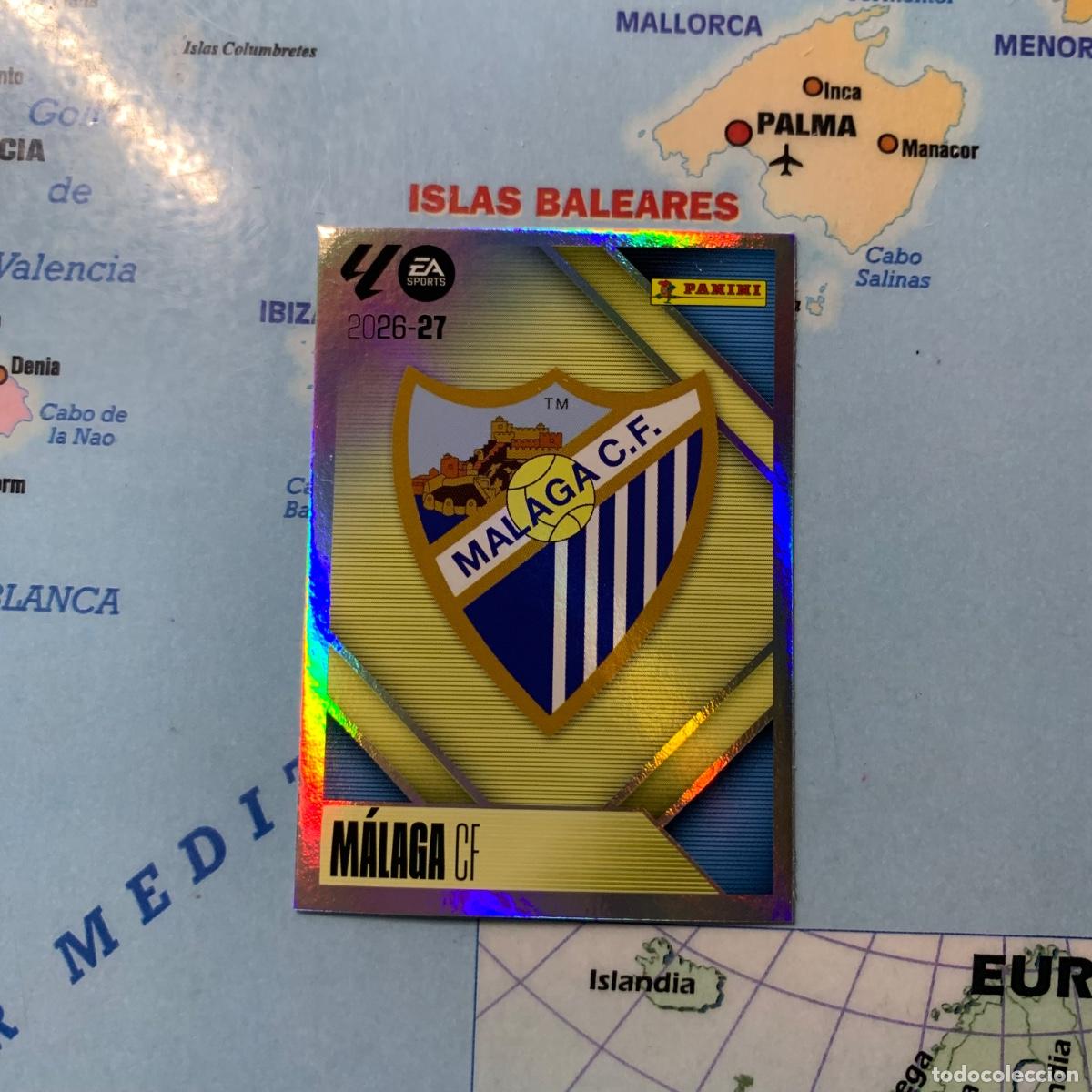 Cromos de f&uacute;tbol: Escudo del Malaga n&uacute;mero 1 cromo liga este 26-27 2026-2027